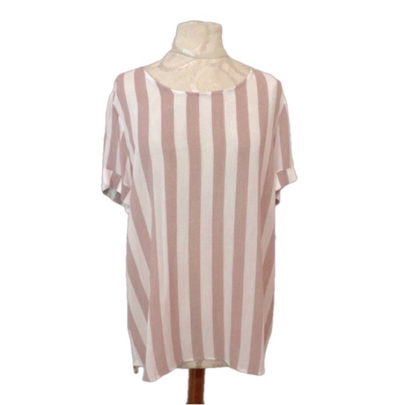 NWT Soft Surroundings Cabana Tee Gauze Short Sleeve Striped Top 10/12 Medium - Picture 2 of 10